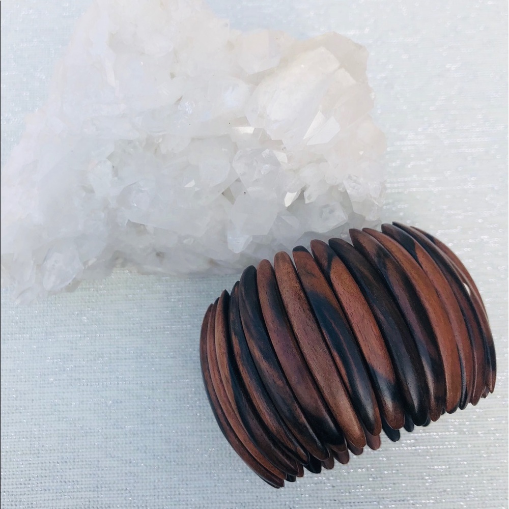 🆕 Statement Wooden Stretch Bangle Bracelet